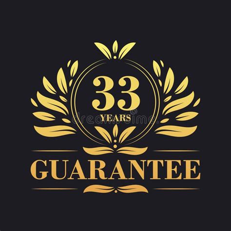 33 Years Guarantee Logo Vector 33 Years Guarantee Sign Symbol Stock
