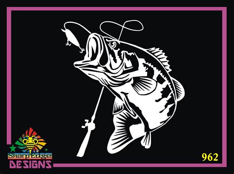 Bass On The Fly Fishing Pole Vinyl Decal