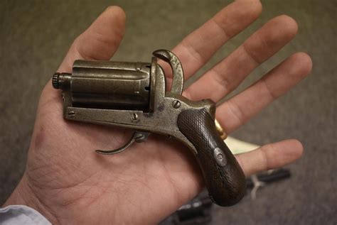 A Six Shot Pinfire Pepperbox Revolver 175inch Fluted Barrels Folding