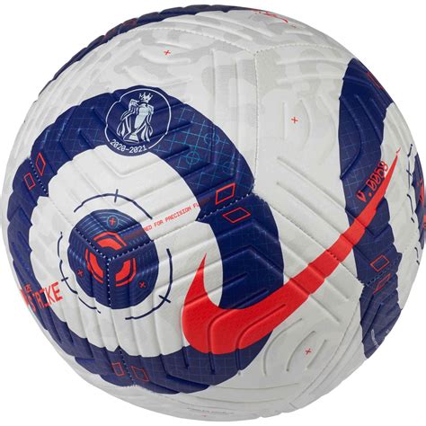 Nike Premier League Strike Soccer Ball White And Blue With Laser Crimson Soccerpro