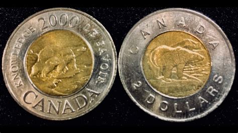 Canada 2 Dollar Coins 1996 Toonie And 2000 Knowledge Toonie