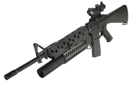 M16 Rifle With An M203 Grenade Launcher Stock Image Image Of Optic