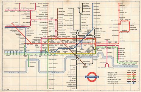 London Underground Tube Map Plan Diagram Final Harry Beck Edition