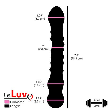 Leluv Glass 8 Inch Double Ended Slim Curved Wand With Pleasure Dots Dildo Ebay