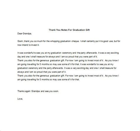 Graduation Thank You Note 8 Free Word Excel Pdf Format Download
