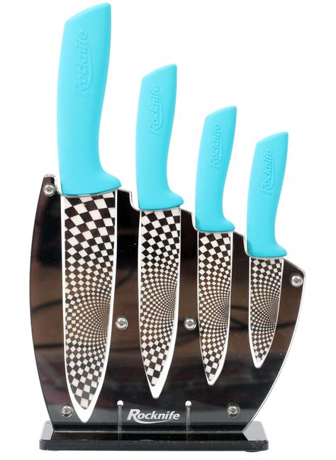 Aqua Blue Ceramic Kitchen Knife Set Rocknife Ceramic Knives