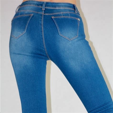 Jenna Jameson Jeans Waves Ocean Blue High Rise Stunning Tushy Jeans
