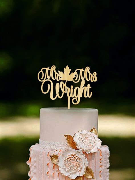 Fall Wedding Cake Topper Fall In Love Cake Topper Last Name Etsy
