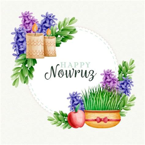 Free Vector Watercolor Happy Nowruz Day Nowruz Card Nowruz Vector