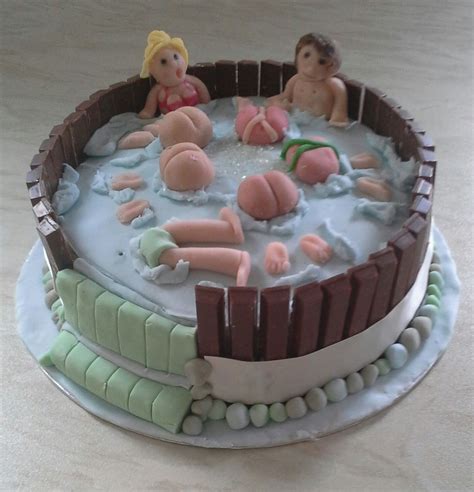 Cheeky Hot Tub Birthday Cake For Ann And Graham Bachelorette Party Desserts Mousse Recipes