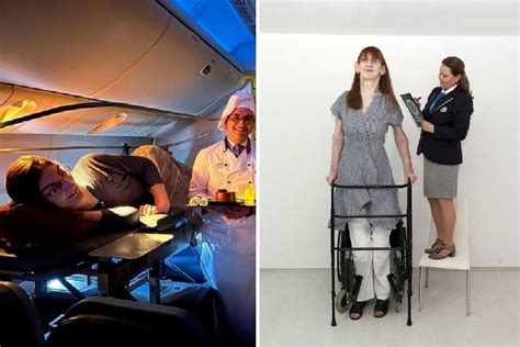 world s tallest woman world s tallest woman goes on first flight as airline rips out six seats