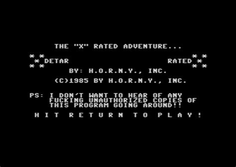 The X Rated Adventure Hornysoft Free Download Borrow And Streaming Internet Archive