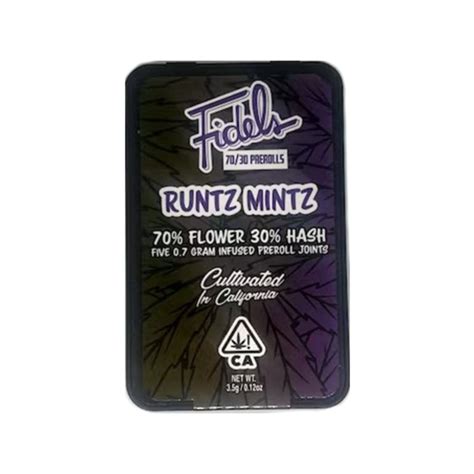 Fidels 7030 Pre Rolls Runtz Mints Inhale Cannabis Club