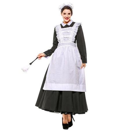 Buy Women French Style Victorian Maid Costume Female Vintage Long Dress Castle