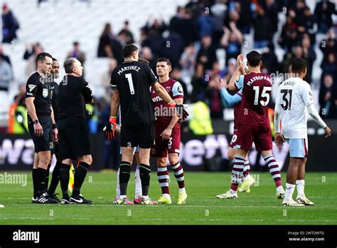 Aston Villa Goalkeeper Emiliano Martinez And West Ham Uniteds Vladimir