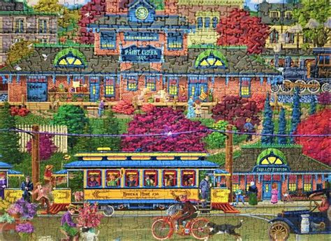 Trolley Station 500pc Cobble Hill Puzzle Assembled By Elmer Prather