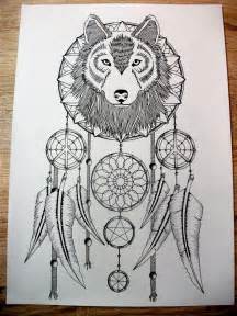 Wolf Dream Catcher Design Tattoo Pinterest