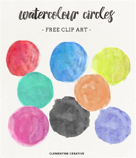 Watercolor Circles Free Clip Art