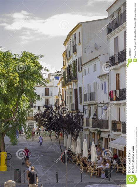 Street In The City Of Ibiza Spain Editorial Photography