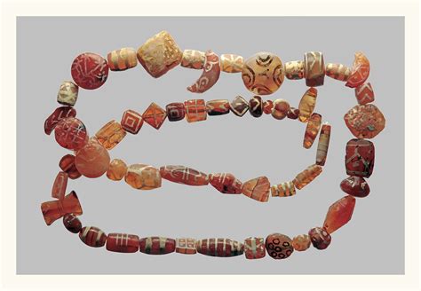 the ancient technique of decoration of carnelian beads dating back to the indus valley