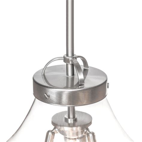 Globe Electric 65113 3light Pendant With Clear Glass Shade 12 Brushed Steel Finish Find Out