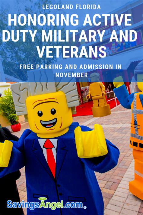 Substantial benefits available to veterans. LEGOLAND Florida offers free admission for Veterans in November https://savingsangel.com ...