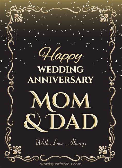 Happy Wedding Anniversary Mom And Dad Card Words Just For You Free