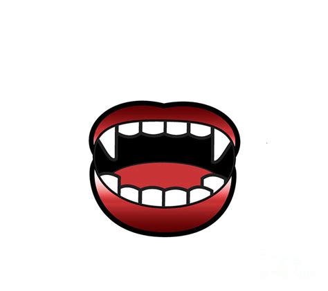 Halloween Scary Monster Fang Mouth Teeth Face Horror Digital Art By