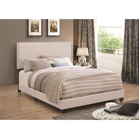 Coaster Upholstered Beds Upholstered King Bed With Nailhead Trim A1