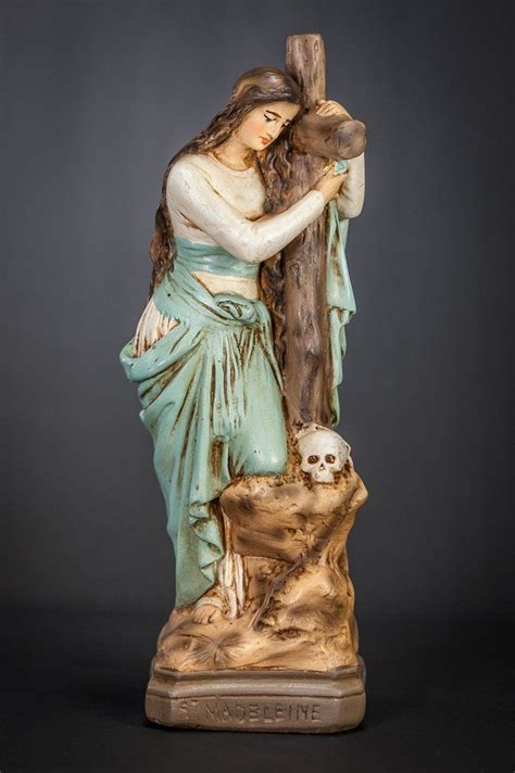 Saint Mary Magdalene Vintage Plaster Statue 12