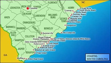 North Carolina Coast Map Beaches