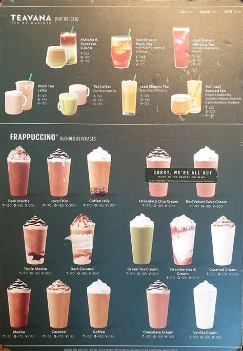 Starbucks Menu 2022 Starbucks Coffee Prices Food More Gambaran