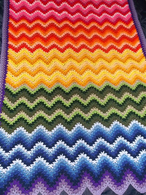 The Express V Stitch Ripple Pattern Crochet Ripple Afghan Pattern