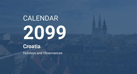 Year 2099 Calendar Croatia