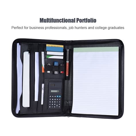 Multifunctional Professional Business Zippered Portfolio Padfolio