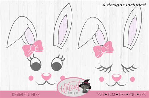 Easter Bunny Face Svg Girl Bunny Face Svg Cut File 50702 Svgs