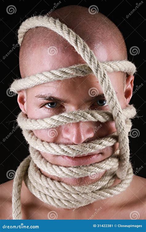 Man With Rope On His Head Stock Image Image Of Pattern 31422381