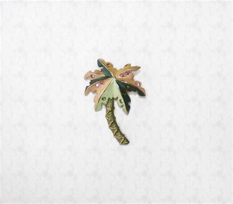 Swarovski Metal Palm Tree Lapel Pin Brooch Or Pendant Etsy