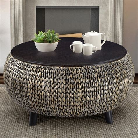 Contemporary round wood coffee table. World Menagerie Dimitri Round Coffee Table & Reviews | Wayfair