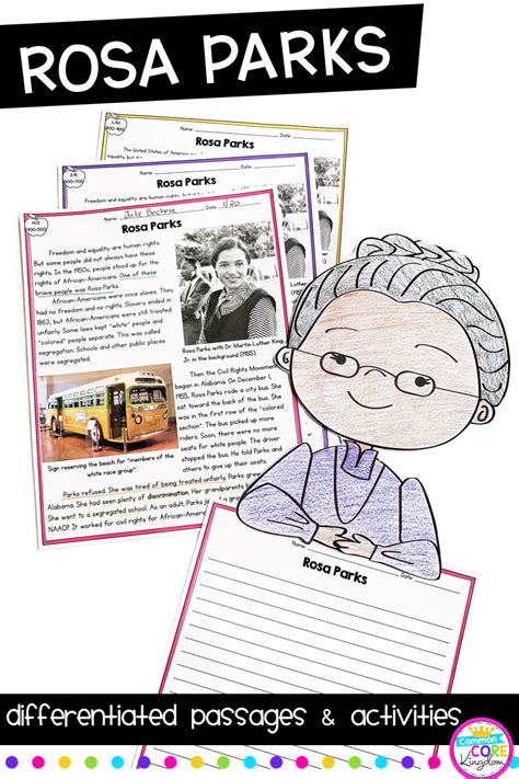 Rosa Parks Differentiated Reading And Writing Activities Black History