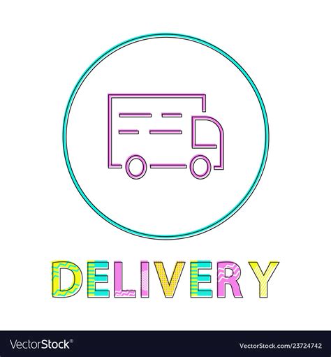 Minimalist Color Delivery Icon In Lineout Style Vector Image