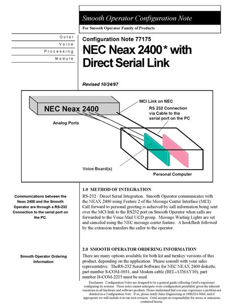 Nec Neax 2400 Manual Pdf Download Manualslib