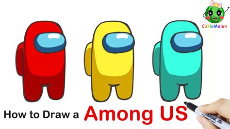 兒童簡筆畫among Us游戏人物 How To Draw Among Us Game Character Easy Step By