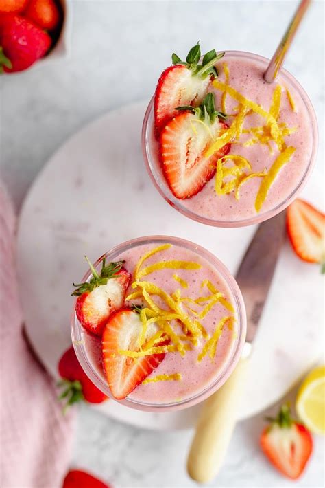 Strawberry Lemonade Smoothie Ambitious Kitchen