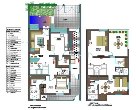 Sq Ft House Plans Bedroom Design Autocad File Cadbull
