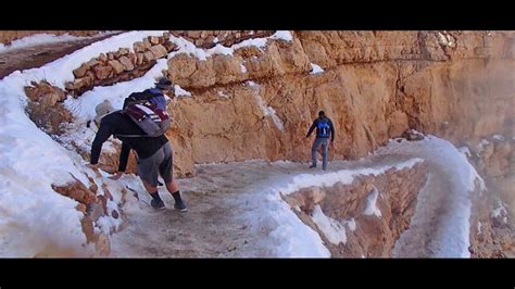 Grand Canyon Officials Share Photos Of Hikers On Frozen Trail Warn Of Dangers