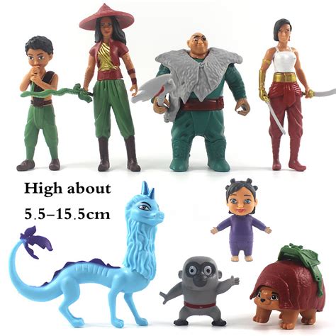 8pcs Disney Raya And The Last Dragon Action Figure Toys Raya Sisu Tuk