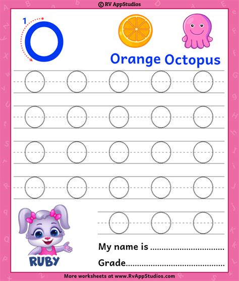 Printable Letter O Tracing Worksheet With Number And Arrow Guides