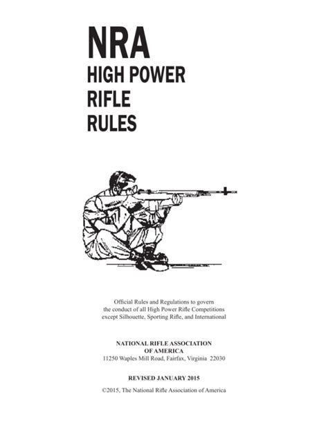 Nra High Power Rifle Rule Book
