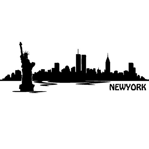 New York City Skyline Silhouette World Trade Center Silhouette Png